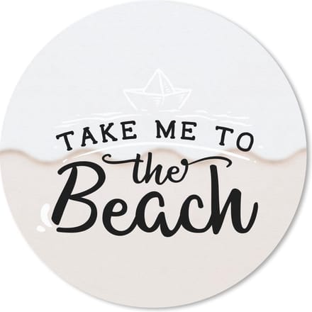 Muismat rond 20x20 cm - Mousepad Zomer - Boot - Wit - Ronde muismatten