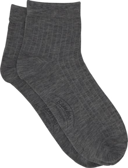 Intersocks dames shortsock - korte dameskousjes in bamboe met rib - 6 paar grijs