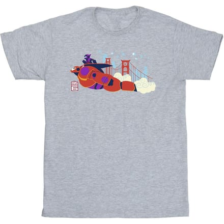 Disney Jongens Big Hero 6 Baymax Hiro Brug T-Shirt (Sportgrijs)