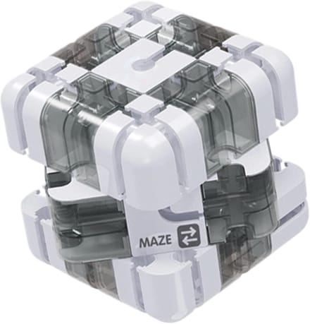 Hersentraining Kubus - Logica Puzzel - Cognitieve Stimulatie - 3D Doolhof Ontwerp - 8 x 8 x 8 cm - Wit