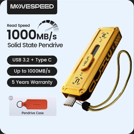 MOVESPEED SP05 570 MB/s USB Type C Flash Drive 2 TB 1 TB 512 GB 256 GB 128 GB OTG USB 3.2 Gen 2 Pendrive voor iPhone 15/16 Laptop PC 1090Mbps Yellow