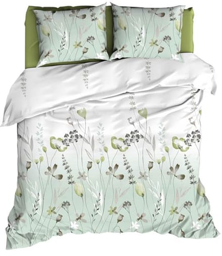 Satin d'Or Zizi Dekbedovertrek - Extra breed - 260x200/220 cm - Dustygreen