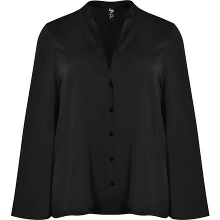 Satijnen V-hals langemouwen blouse dames Mat Fashion