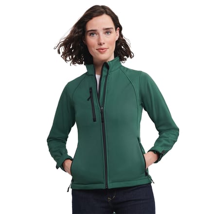 Russell Dames/Dames 3 Layer Soft Shell Jas (Fles groen)