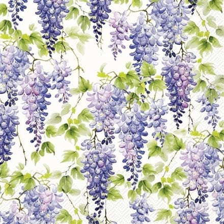 Cocktail servetten Purple Wisteria Cream - IHR - 25x25 cm