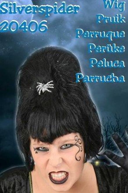 Halloween gothic silverspider pruik