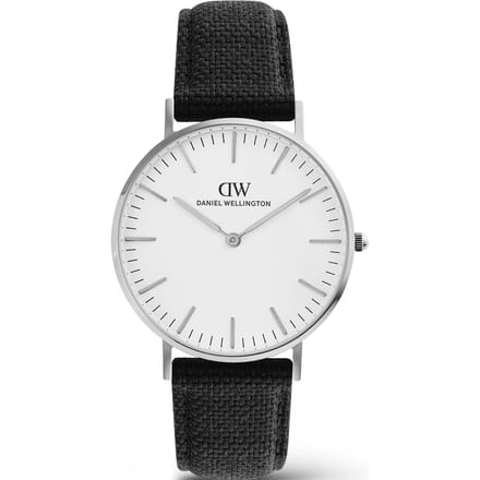 Daniel Wellington DW Watch Classic Black Canvas Silver 40mm