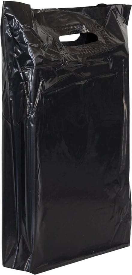 250x Plastic tassen 37x44+2x4cm Zwart