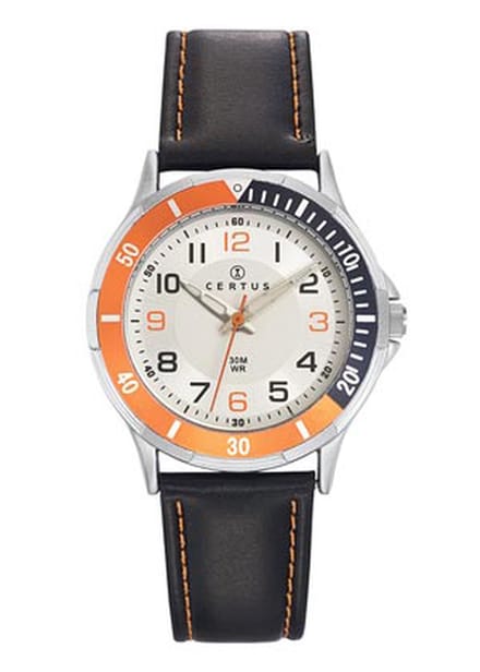 Certus-Horloge-Jongens-Zwart lederen band.