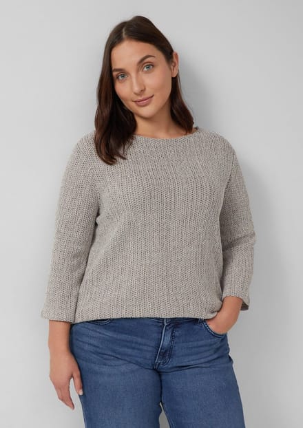 s.Oliver - female - Verkort gestructureerd shirt met 3/4 mouwen