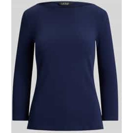 Gebreid shirt met 3/4-mouwen van katoenmix