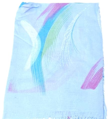 Lange Sjaal - 100% Bamboe - Print - (3801) Jeansblauw