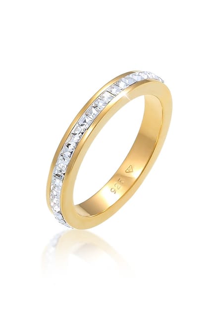 Elli PREMIUM - Ring - Dames Elegant Basic met Kristallen in 925 Sterling Zilver - Dames