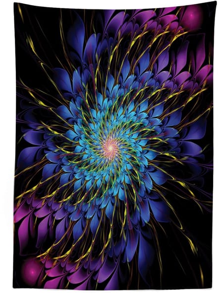 ABAKUHAUS Trippy tafelkleed – Vortex Vivid Petals – 140 x 240 cm – multikleurig