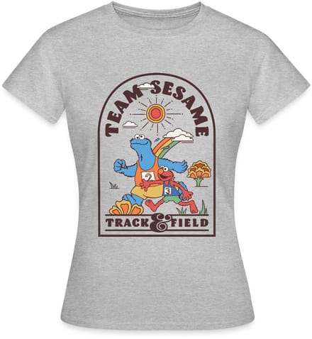Sesamstraat Team Sesame Atletiek T-Shirt Dames
