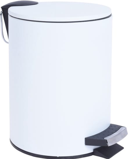 Storage Solutions Prullenbak/pedaalemmer - wit - metaal - 3L - 24 x 17 cm