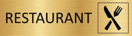 CombiCraft deurbordje Restaurant in goud met tape - 165 x 45 mm