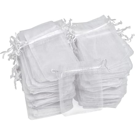 VBS Organza zakjes "7,5 x 12 cm", 100 stuks - Wit