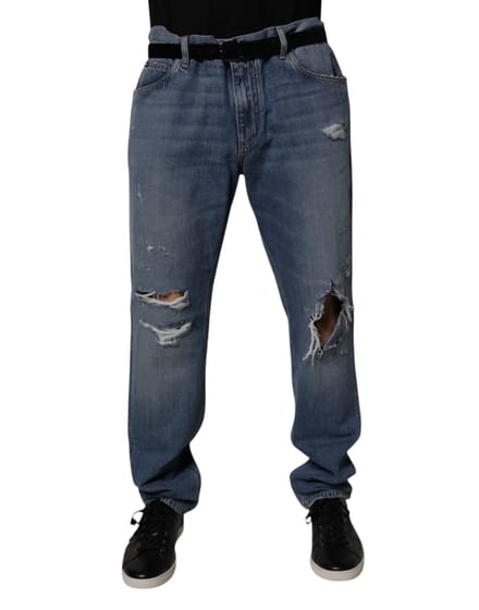Ontspannen Pasvorm Gescheurde Jeans