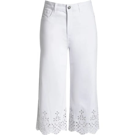 Vrouwen geborduurde jeans Mat Fashion Wide Leg