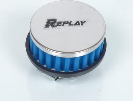 Replay luchtfilter voor auto, chroom/blauw, diameter 28/35 mm, nieuw