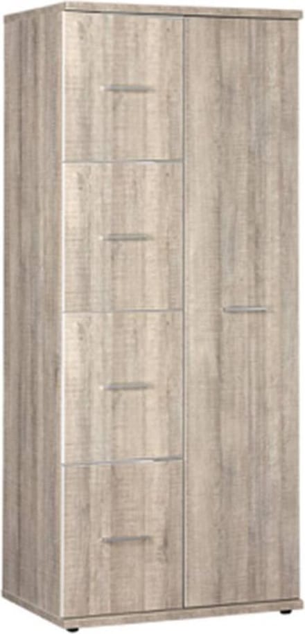 BEUK Kledingkast 1 deurs - Budel - 200x83x58 cm - Donker Grijs Hout