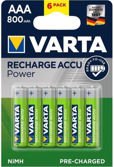 VARTA Oplaadbare Batterijen - AAA - NiMH - 6 stuks