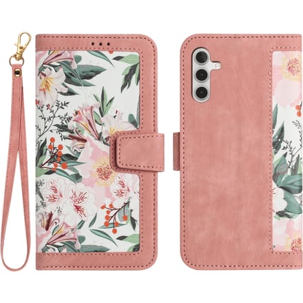 Mocaa Samsung Galaxy A16 Floral Series Bookcase Roze
