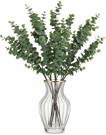 Mica Decorations Kunstbloem - 5x - Eucalyptus kunsttak - grijs/groen - 65 cm - decoratie