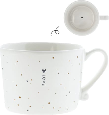 Bastion Collections - Mok dots karamel zwart - love