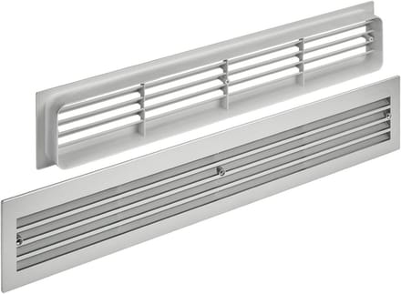 Ventilatierooster voor Deur 457x92mm met Sleufperforatie - Zilver