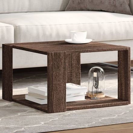 vidaXL - Salontafel - 51,5x51,5x30 - cm - bewerkt - hout - bruin - eikenkleurig