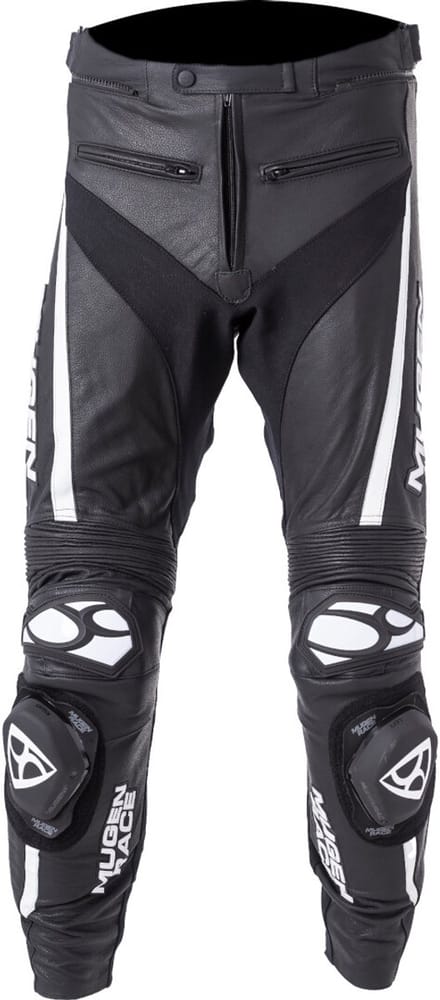 MUGENRACE RBRS-1 Zwart Witte Leren Broek - Broek