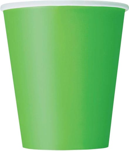 Bekers limoen groen 270ml. 14 stuks