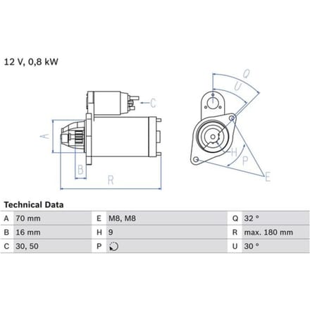 Starter BOSCH 0 986 022 151