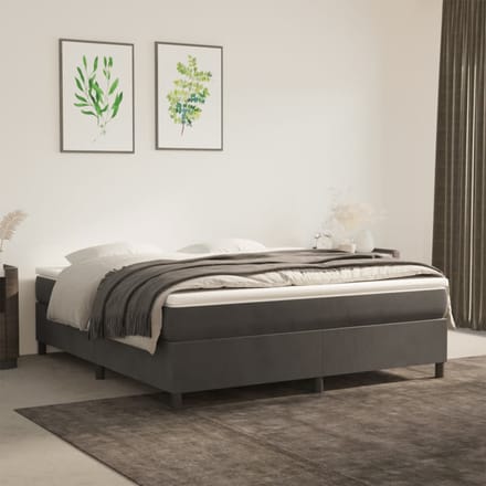 vidaXL - Boxspring - bed - 180x200 - cm - fluweel - donkergrijs