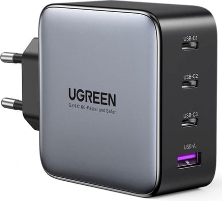 Ugreen Gan 3X Usb Type C Oplader Voor Telefoons Laptop 100W Vermogen