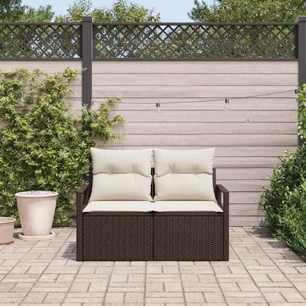 vidaXL - Tuin - Sofa - met - kussen - met - opslag - 120 - x - 62 - x - 69 - cm - poly - rattan