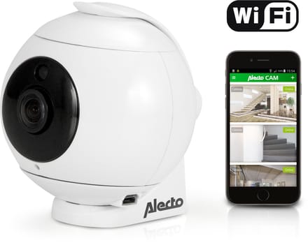 Alecto DVC-180 - Wifi binnencamera met 180 graden kijkhoek - Wit