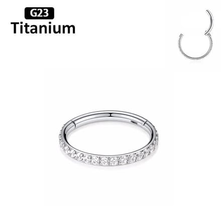 Piercing titanium High Quality single lined clicker 1.2x6 - zilver - LMPiercings