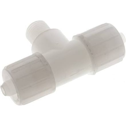 12x6mm & G1/4'' PVDF T-stuk Knelfitting Buitendraad 10bar Kunststof en Polyamide