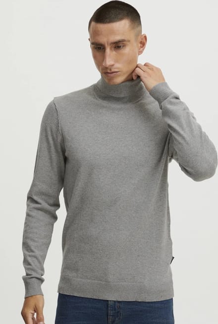 Blend - Heren Sweater (lekker fijn warm) - Coltrui - Stone Mix – 100% organic material - Maat M