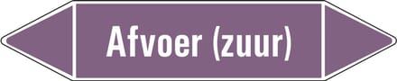 Afvoer zuur leidingmarkering op vel - basen 75 x 17 mm - 8 per vel
