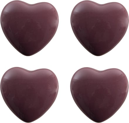 Clayre & Eef Deurknop Set van 4 Hart Ø 4 cm Paars Keramiek