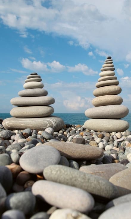Fotobehang - Stack of Stones 150x250cm - Vliesbehang
