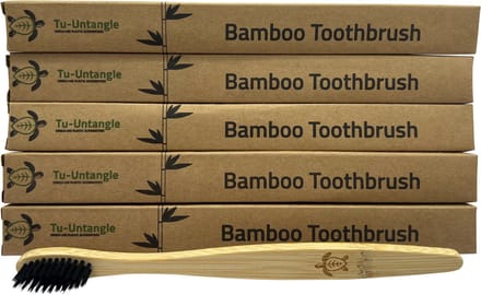 Tu-Untangle Bamboe Tandenborstel – Houten Tandenborstel – Set van 5