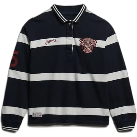 Gestreepte lange mouwen polo voor dames Superdry Crest