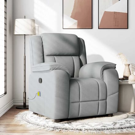 Vidaxl Klapbare Massagestoel, Lichtgrijs, Bekleed met Stof