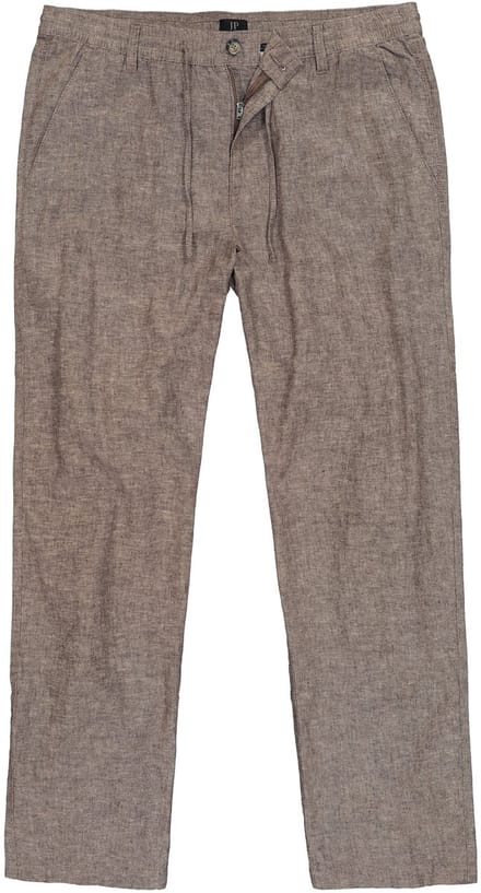 JP 1880 - Heren - broek van linnenmix elastische instapband tot 72 - Hazelnoot - Maat 68