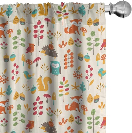 ABAKUHAUS – Kinder Gordijnen – 2x75×245 cm – Microfaser – Meerkleurig